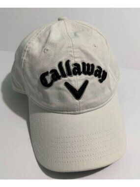 Callaway Golf Hat White Black Strapback Adjustable Logo Cap